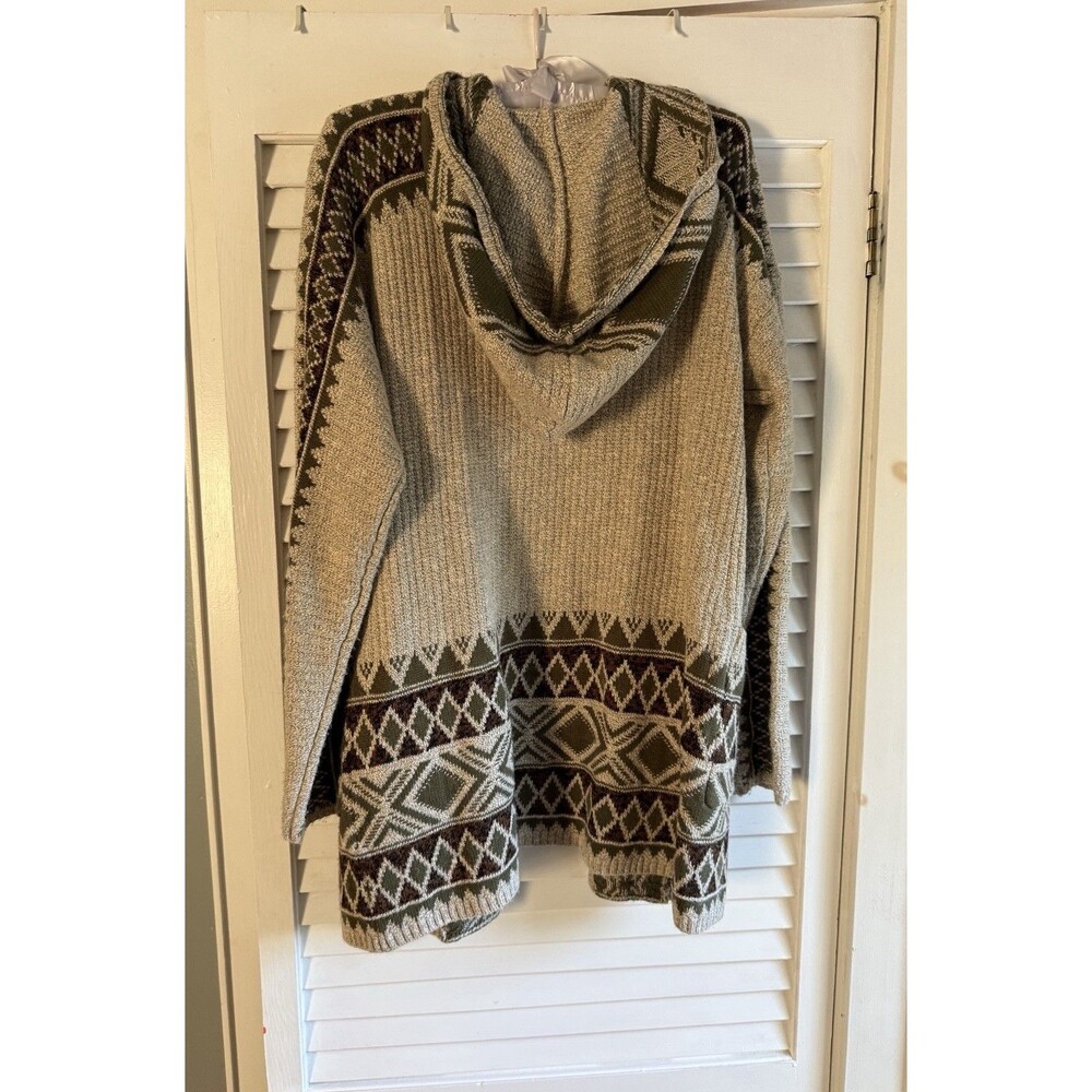Lucky Brand Women’s M Aztec Southwest Boho Long Open Cardigan Sweater Cabincore - Picture 2 of 9